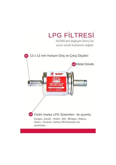 Smf Otogaz Lpg Filtresi 1 Adet