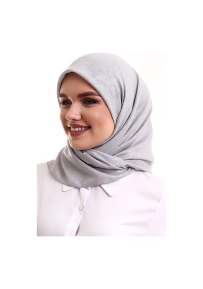 Kofra Desenli Baş Örtü - Gri