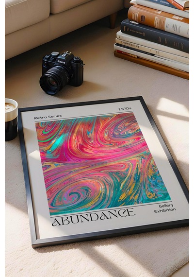 Abundance Çerçeveli Tablo Retro Series Bolluk Bereket Aura Enerji Renkleri