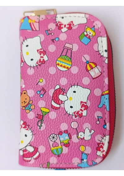 Tovyamade Suni Deri Desen Baskılı Cüzdan,kartlık,bozukpara Beyaz - Pembe