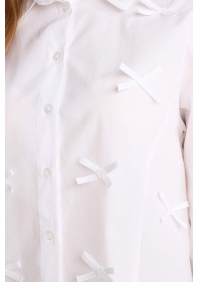 Defacto Regular Fit Poplin Uzun Kollu Tunik F2724ax25spwt34 Beyaz