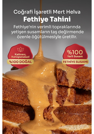 Mert Helva Tek Kavrulmuş Fethiye Tahini Cam 1 KG