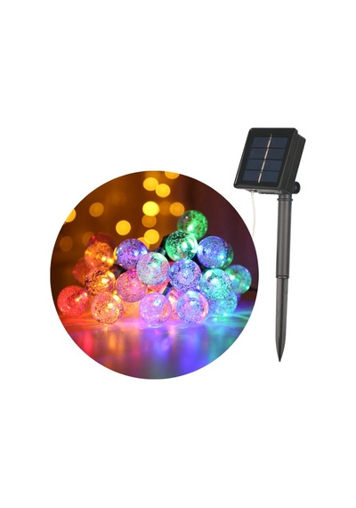 Borayris Güneş Enerjili Solar Dekoratif 9 Metre Çok Renkli Rgb 50 Kristal Küre Top Led Dış Mekan Bahçe Ve Balkon Aydınlatması Borayris Güneş Enerjili Solar Dekoratif 9 Metre Çok Renkli Rgb 50 Kristal Küre Top Led Dış Mekan Bahçe Ve Balkon Aydınlatması