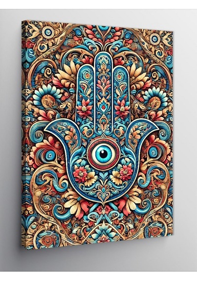 Kanvas Tablo Nazar Boncuğu Deseni 100cmx140cm