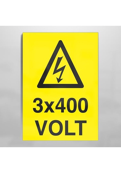 3x400 Volt Uyarı Levhası 30x40cm