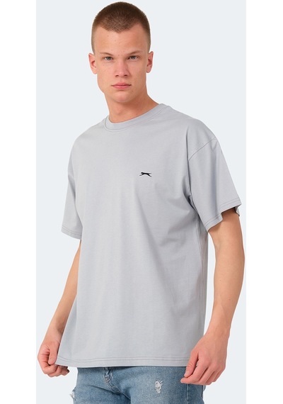 Slazenger KULANA Oversize Erkek Oversıze Gri Tişört
