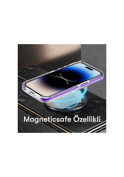 Apple iPhone  Uyumlu,  15 Pro Max Bella Magsafe Kapak - Siyah
