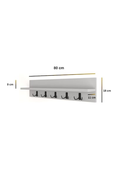 Portmanto Elbise Askılığı, Duvar Askılığı 80 Cm Meşe