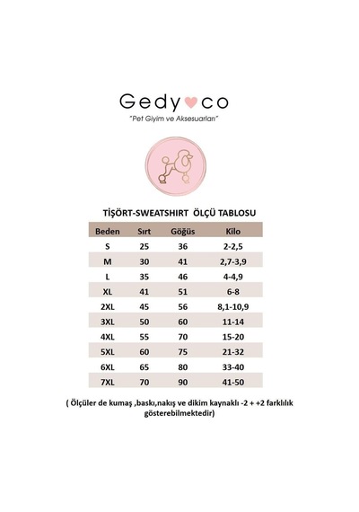 Gedyco Tiny Pink Küçük Irk Köpek Likralı Sweatshirt-21569