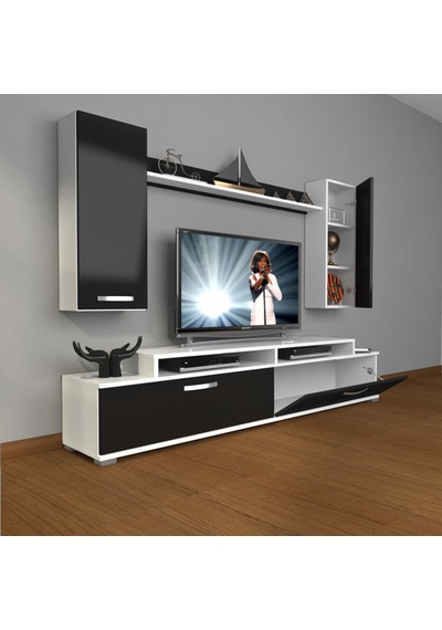 Decoraktiv Ekoflex 7 Slm Tv Ünitesi Tv Sehpası Beyaz - Siyah