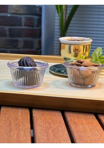 Reçellik Ve Kahve Yanı Kasesi,sosluk,sunumluk Mini 6lı Şeffaf Renk Çok Renkli