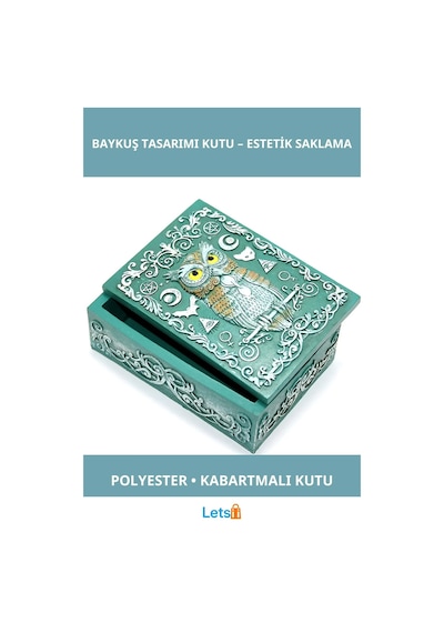 Polyester Baykuş Tasarımı Dekoratif Kutu Estetik Saklama Kutusu 1 Adet