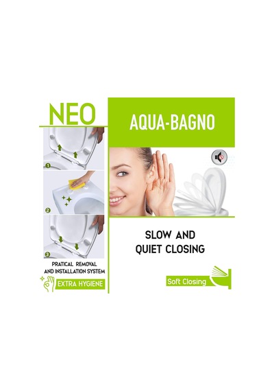 Aqua Bagno, Neo Klozet Kapağı, Beyaz, Yavaş Kapanan, Pp Sku: Smg8690010168900 Diğer