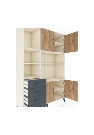 Hyperion Dolap 8 Raflı 4 Çekmeceli 4 Kapaklı 132x44x195 Aytaşı-çam/antrasit Atlas Çam/antrasıt - Aytası Hyperion Dolap 8 Raflı 4 Çekmeceli 4 Kapaklı 132x44x195 Aytaşı-çam/antrasit Atlas Çam/antrasıt - Aytası