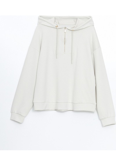 Lcw Vision Bej Loose Fit Kadın Hoodie