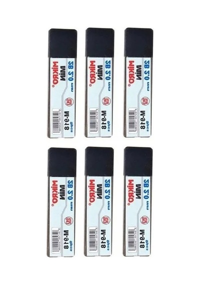 2.0mm 2b Kalem Ucu, 6 Adetli Siyah Set