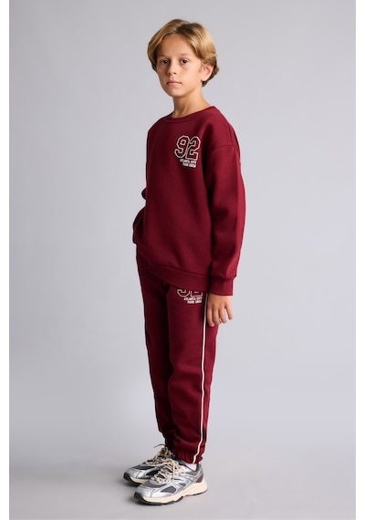 Defacto Jogger Fit Baskılı Beli Bağcıklı Kalın Eşofman Altı Erkek Çocuk I6086a826wnbr248 Bordo-br248