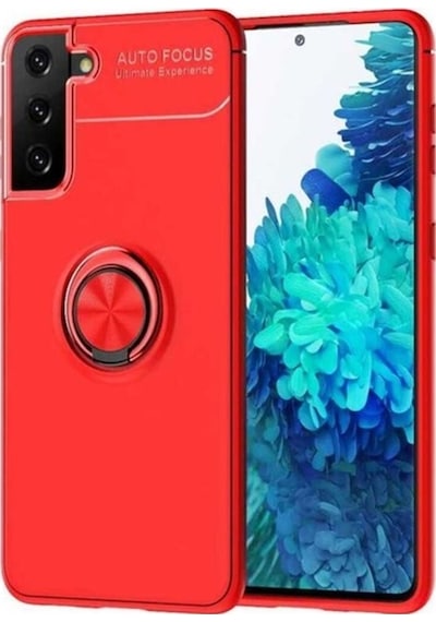Galaxy S21 Plus Kılıf Zore Ravel Silikon Kapak Kırmızı