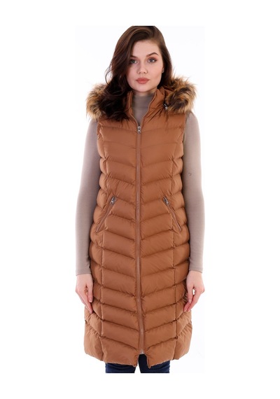 Z6684 Dewberry Bayan Yelek-camel CAMEL