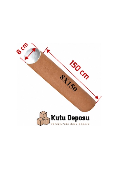 8x150 Cm Kapaklı Silindir Postüp Rulo Gönderi Kutusu 1 Adet