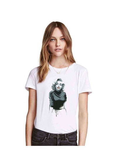 Merlyn Moreo Baskılı Beyaz Kadın Tshirt