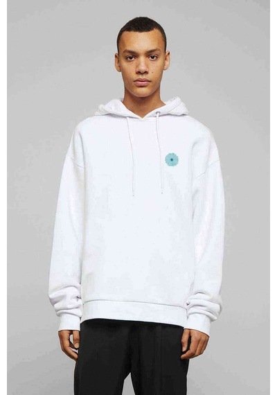 Flower Aqua Bebek Duşu Gerbera Baskılı Beyaz Erkek Örme Sweat