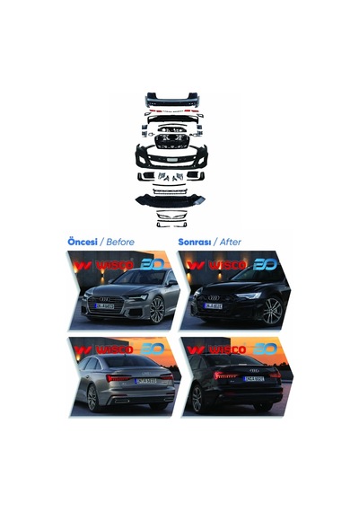 Audi A6 2019-2024 Tampon Seti Komple Ön Arka Black Edition 4k0807065 Wisco