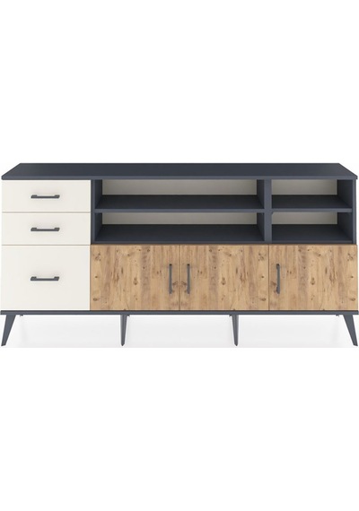 Arges Konsol 4 Raflı 3 Çekmeceli 3 Kapaklı 176x30x83 Antrasit-çam/aytaşı Çam/aytaşı Arges Konsol 4 Raflı 3 Çekmeceli 3 Kapaklı 176x30x83 Antrasit-çam/aytaşı Çam/aytaşı