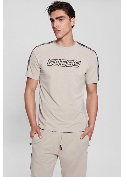 Guess Erkek Arlo Cn T-shirt Bej