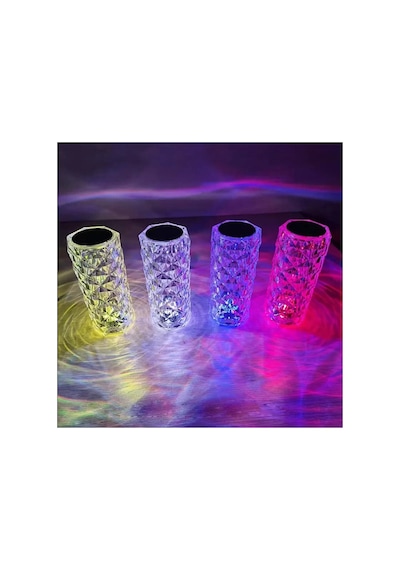 Kristal Masa Lambası Rgb Led Dokunmatık Usb Şarjlı Unichrome Beyaz