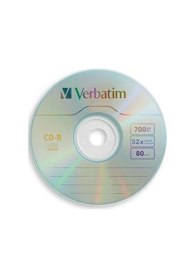 Verbatim Cd-r Discs, 700 Mb/80 Dk, 52 X, Spindle, Gümüş, 100/pake