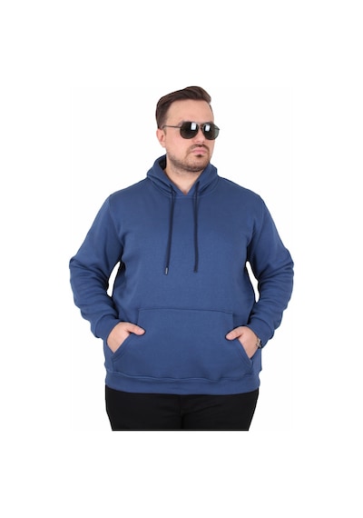 Moc Grande Mocgrande Büyük Beden Erkek Basic Sweat Kapüşonlu 11700 Indıgo Indigo