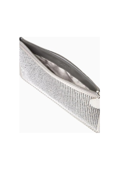 Stella Mccartney Hotfix Taşlı Vegan Falabella Pochette, Zincir Detaylı Omuz Çantası Gümüş
