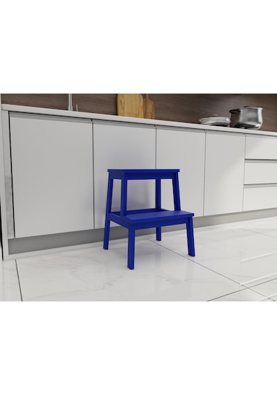 Fastwood Basamaklı Ahşap Tabure Mavi