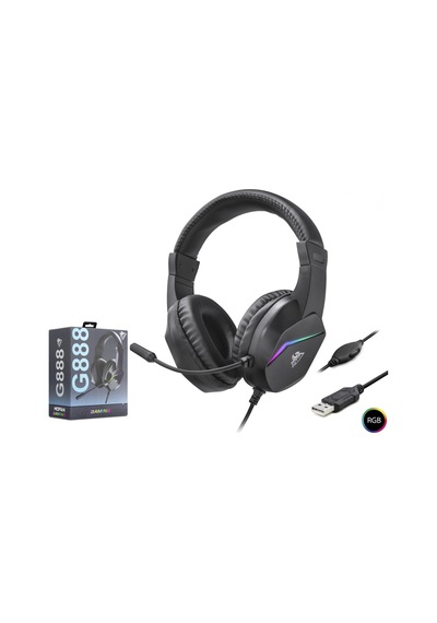 Rgb Usb Kulaklık 40mm Hoparlör Siyah 00