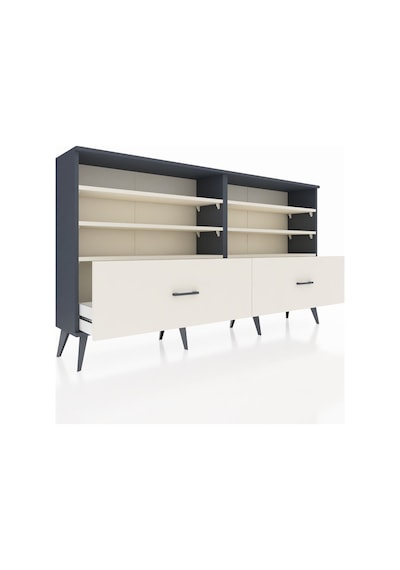 Arges Konsol 6 Raflı 2 Çekmeceli 176x30x99 Antrasit-aytaşı Antrasit-aytaşı