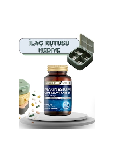 Magnesium Complex Vitamin B6 Magnezyum İçeren Takviye Edici Gıda Kutusu Hediyeli