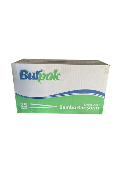 Burpak Tahta Ahşap Bambu Çay Kahve Karıştırıcı Çubuk Kaşık - 11 Cm. - 400 Adetlik 25 Paket Ahşap