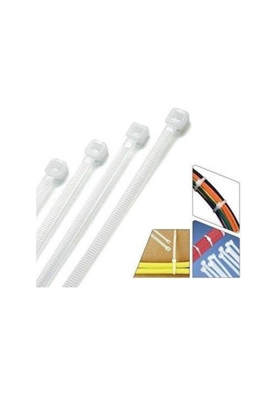 3.6 300Mm - Beyaz - 30Cm Kablo Bağı-Cırt Kelepçe