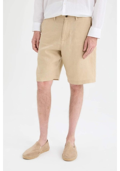 DeFacto %100 Keten Regular Fit Yazlık Bermuda Şort D9931AX25SMBG732