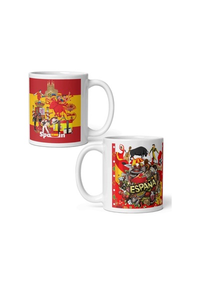 İspanya Kupa Bardak 2 Adet Seyahat Hatıra Spain Mug