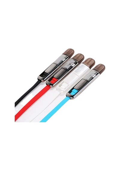 Remax Ikili Yassı 1 Metre Micro Usb Apple Uyumlu iPhone Lightning Şarj Data Kablosu