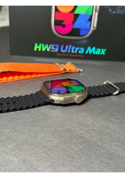 Wearfitpro Hw9 Ultra Max 49mm Amoled Ekran 2.2inç Çift Kordon Vidalı Kordon Kilitli Akıllı Saat