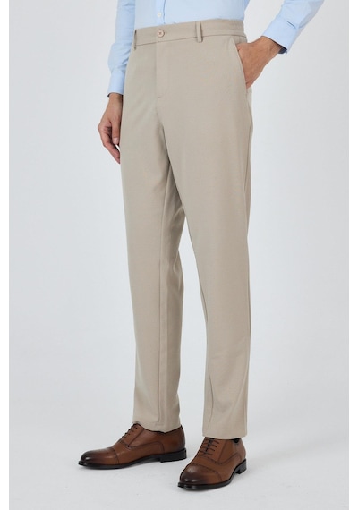 İmza Bej Esnek Yandan Cepli Casual Standart Fit Jogger Pantolon 1003250119 Bej