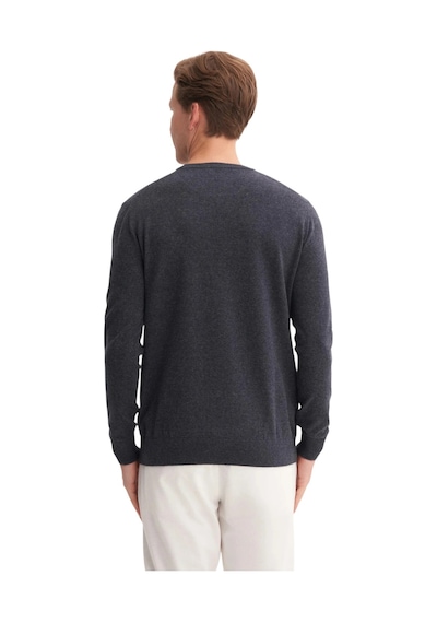Cazador Slim Fit Soft Touch Basic Bisiklet Yaka Kazak-33155 Lacivert