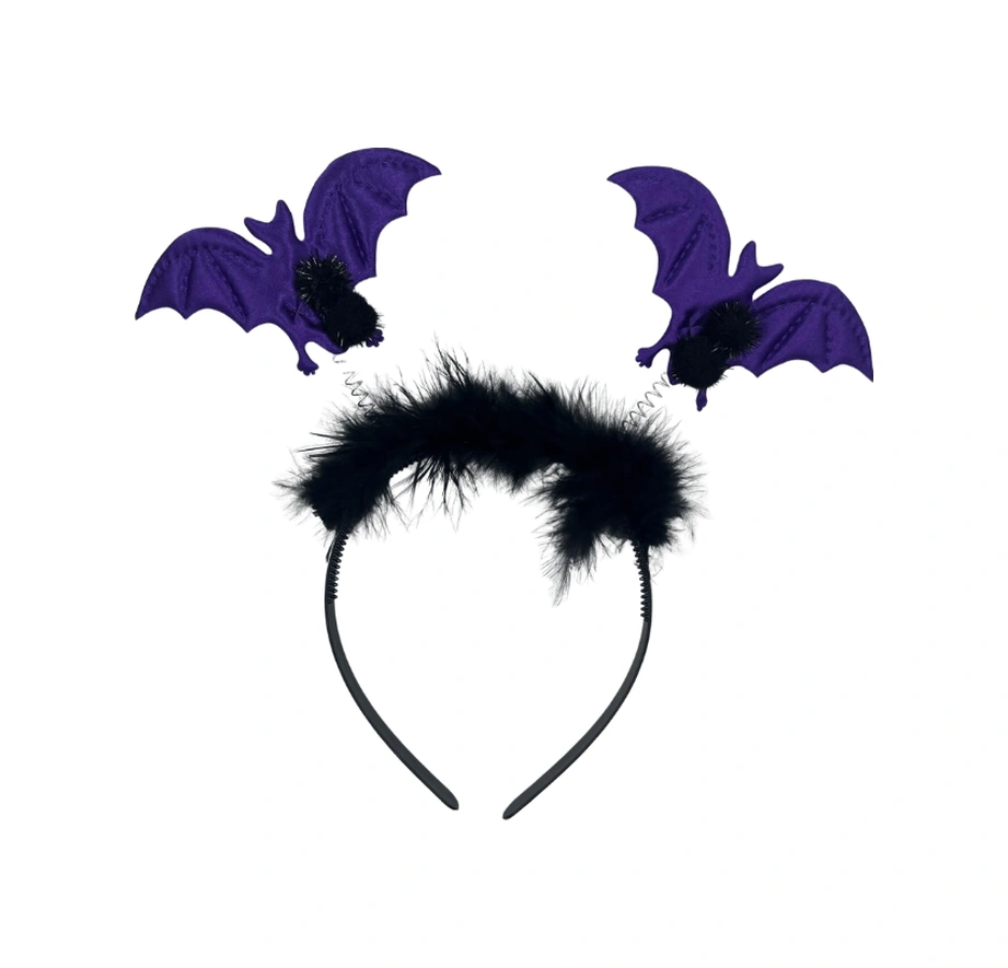 Halloween Cadılar Bayramı 2li Mor Yarasa Taç Tüylü Pari Aksesuarı Diğer