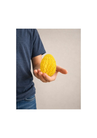 Alvera Dönüşen Ejderha Yumurtası 3d Baskı Twisty Fidget Oyuncağı-sarı