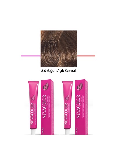 2 Li Set Premium 8.0 Yoğun Açık Kumral - Kalıcı Saç Boyası 2 X 50 G Tüp