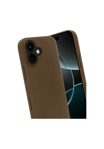 iPhone Uyumlu 17 First Silikon - Kahverengi Düz Renkli