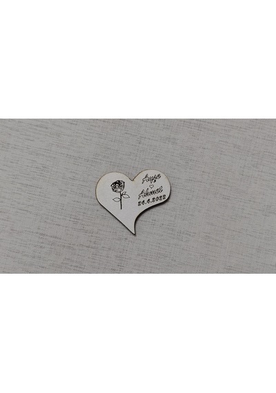 6 CM Gül ve Kalp Magnet Söz Nişan Nikah Düğün 25 Adet